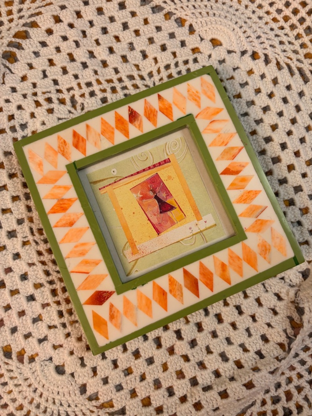 🎨✨ Whimsical Art Print in Funky Mosaic Frame ✨🎨